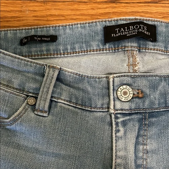 Talbots Slim Ankle jeans Light Blue 6P 6 Petite flawless five-pocket - Picture 3 of 6